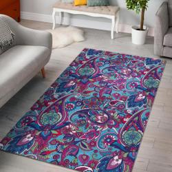 Blue Purple Red Paisley Pattern Print Area Rug Living Room Rug Home Decor