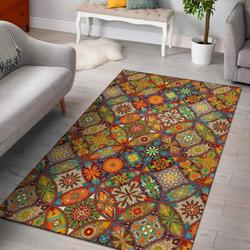 Bohemian Patchwork Print Pattern Area Rug Living Room Rug Home Decor