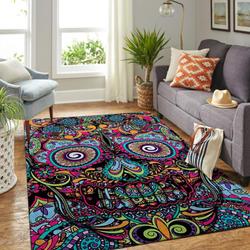Boho Detailed Skull Area Rug Living Room Rug Home Decor Ofd Bh190830