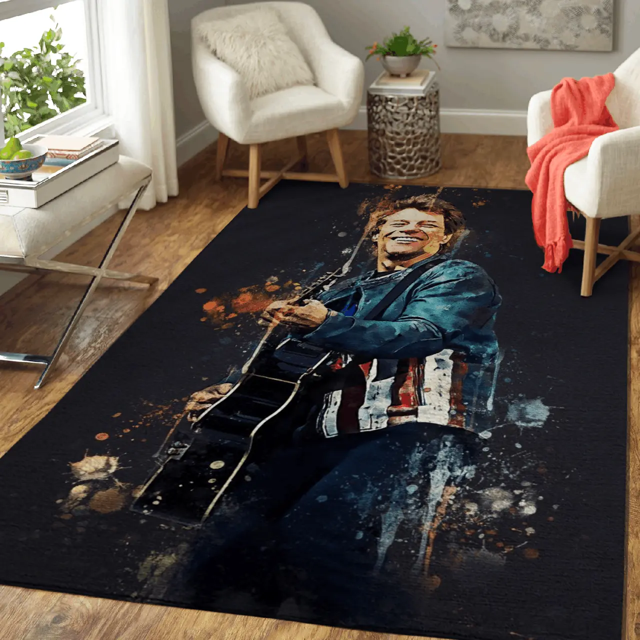 Bon Jovi Music Band Jon Bon Jovi Art For Fans Area Rug Area Rug Living Room Carpet Rug Regtangle Carpet Floor Decor Home Decor