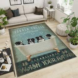 Border Collie Area Rug Living Room Rug Home Decor Home Decor Bedroom Living Room Decor