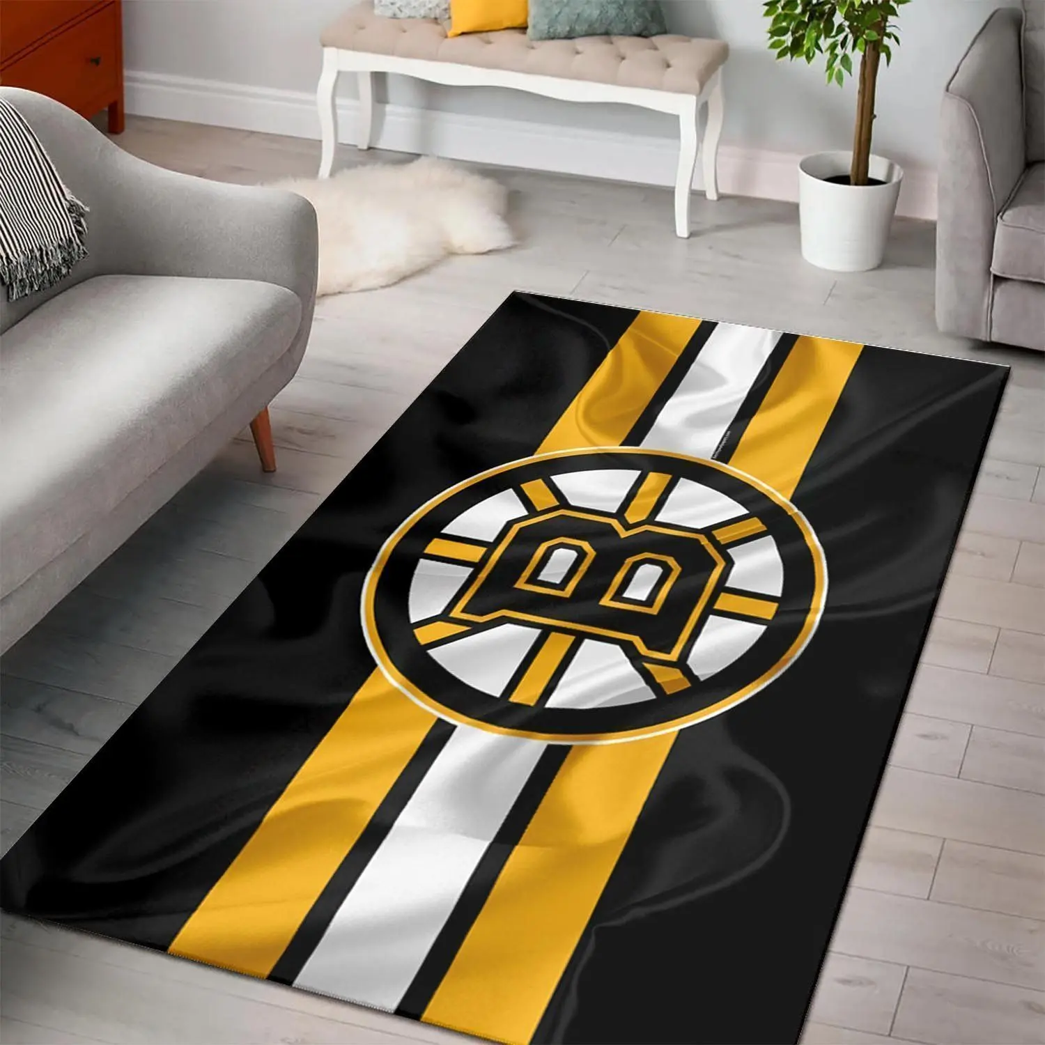 Boston Bruins Nhl Ice Hockey Carpet Living Room Rug Regtangle Carpet 2002205