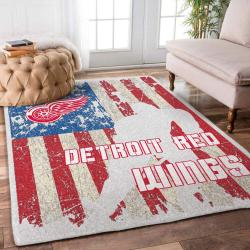 NHL Detroit Red Wings Living Room Area No2193 Rug Living Room Area Rug Home Decor