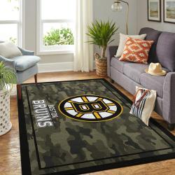 Boston Bruins Nhl Area Rugs Camo Style Living Room Carpet Regtangle Carpet