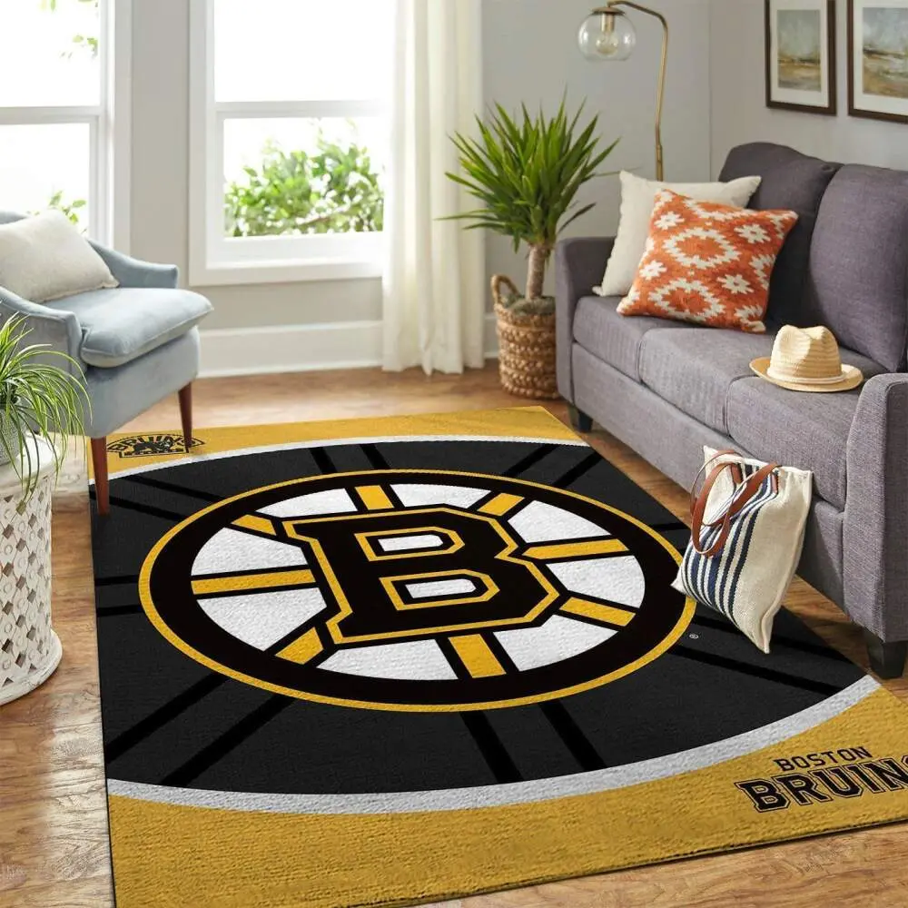 Boston Bruins Nhl Area Rugs Team Logo Living Room Carpet Regtangle Carpet