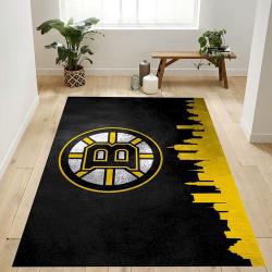 Boston Bruins Skyline NHL Team Logo Rug Bedroom Rug Home Decor Floor D