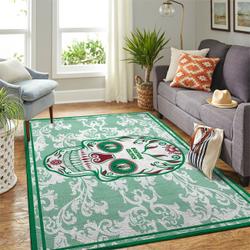 Boston Celtics Nba Skull Flower Style Living Room Carpet Rug Regtangle Carpet