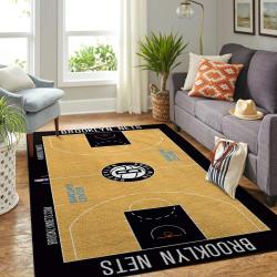 Brooklyn Nets Court Nba Basketball Carpet Living Room Rugs Rug Regtangle Carpet