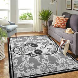 Brooklyn Nets Nba Skull Flower Style Living Room Carpet Rug Regtangle Carpet
