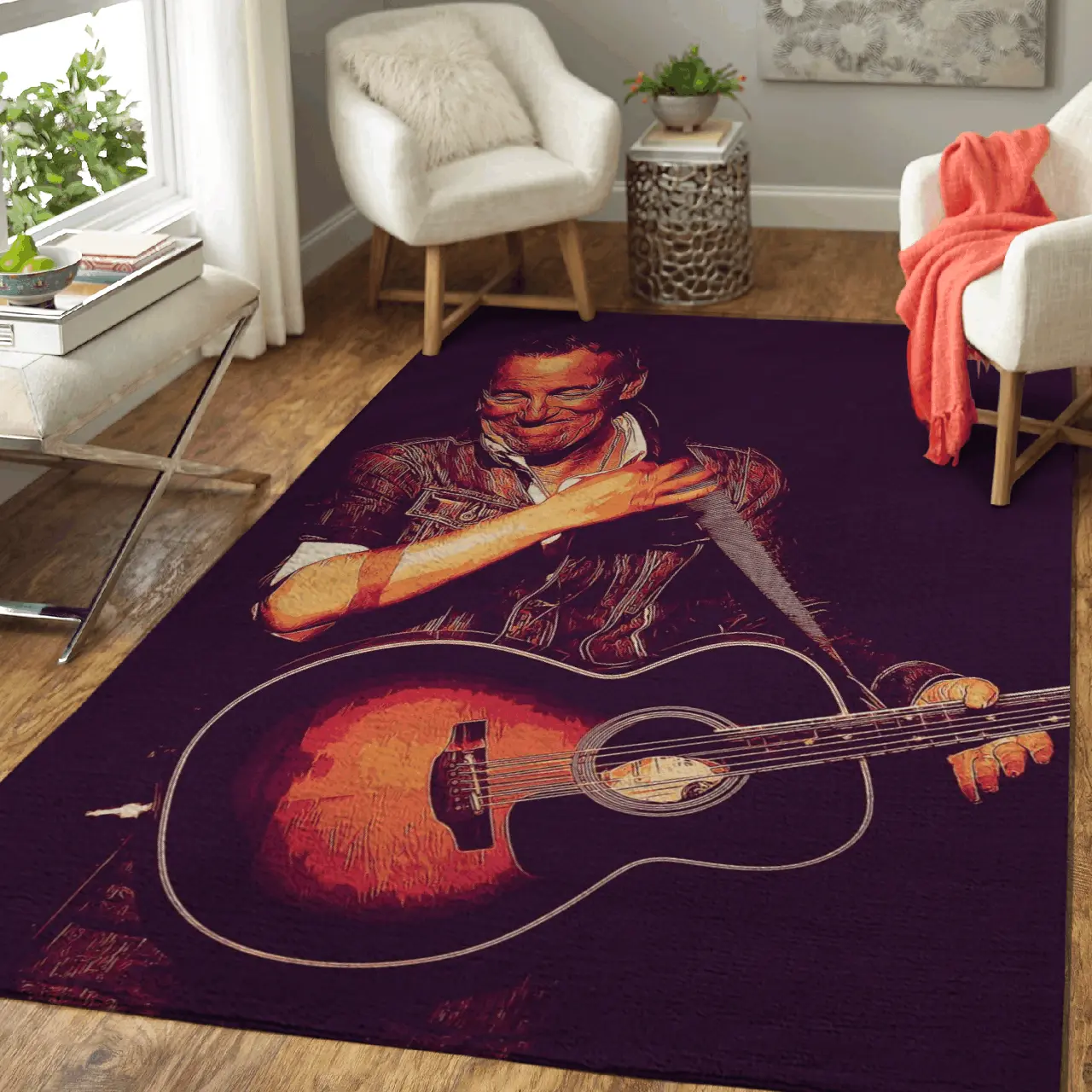 Bruce Springsteen Guitaris Art For Fans Area Rug Area Rug Living Room Carpet Rug Regtangle Carpet Floor Decor Home Decor