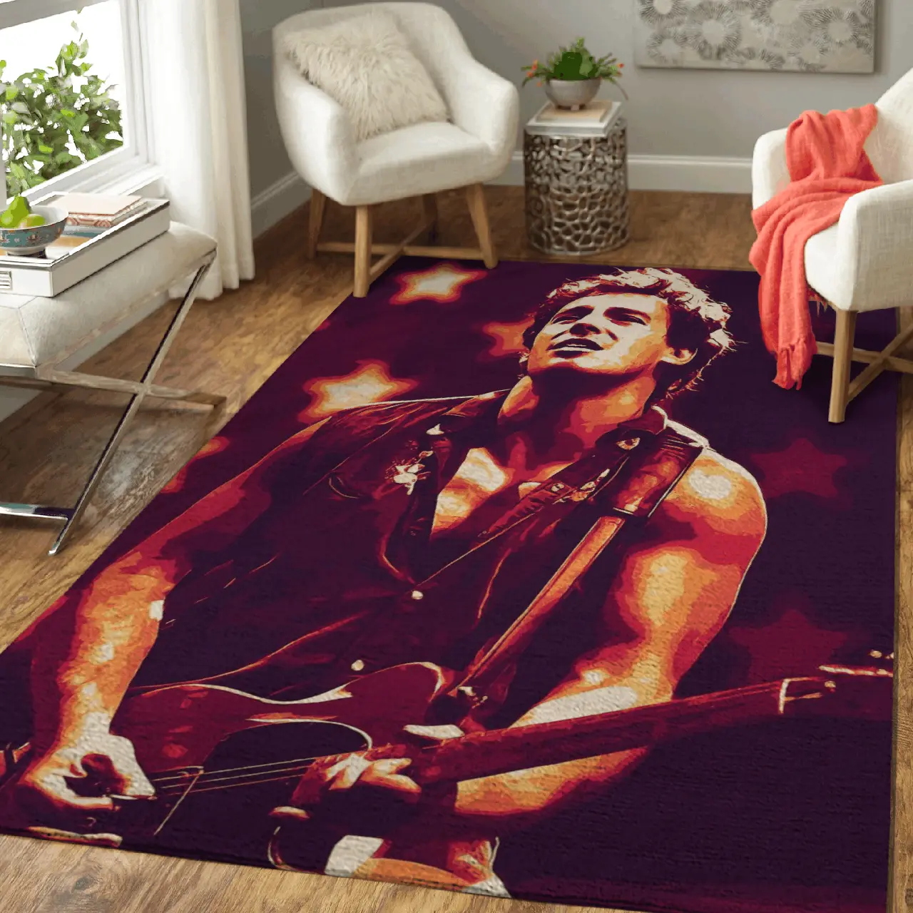 Bruce Springsteen Guitaris Pop Art For Fans Area Rug Area Rug Living Room Carpet Rug Regtangle Carpet Floor Decor Home Decor