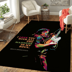 Bruce Springsteen Quotes I Love You With All The Madness In My Soul Popart Area Rug Rug Regtangle Carpet Floor Decor Home Decor