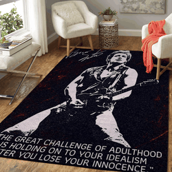 Bruce Springsteen Quotes The Great Challenge Of Adulthood Pop Art Area Rug Rug Regtangle Carpet Floor Decor Home Decor