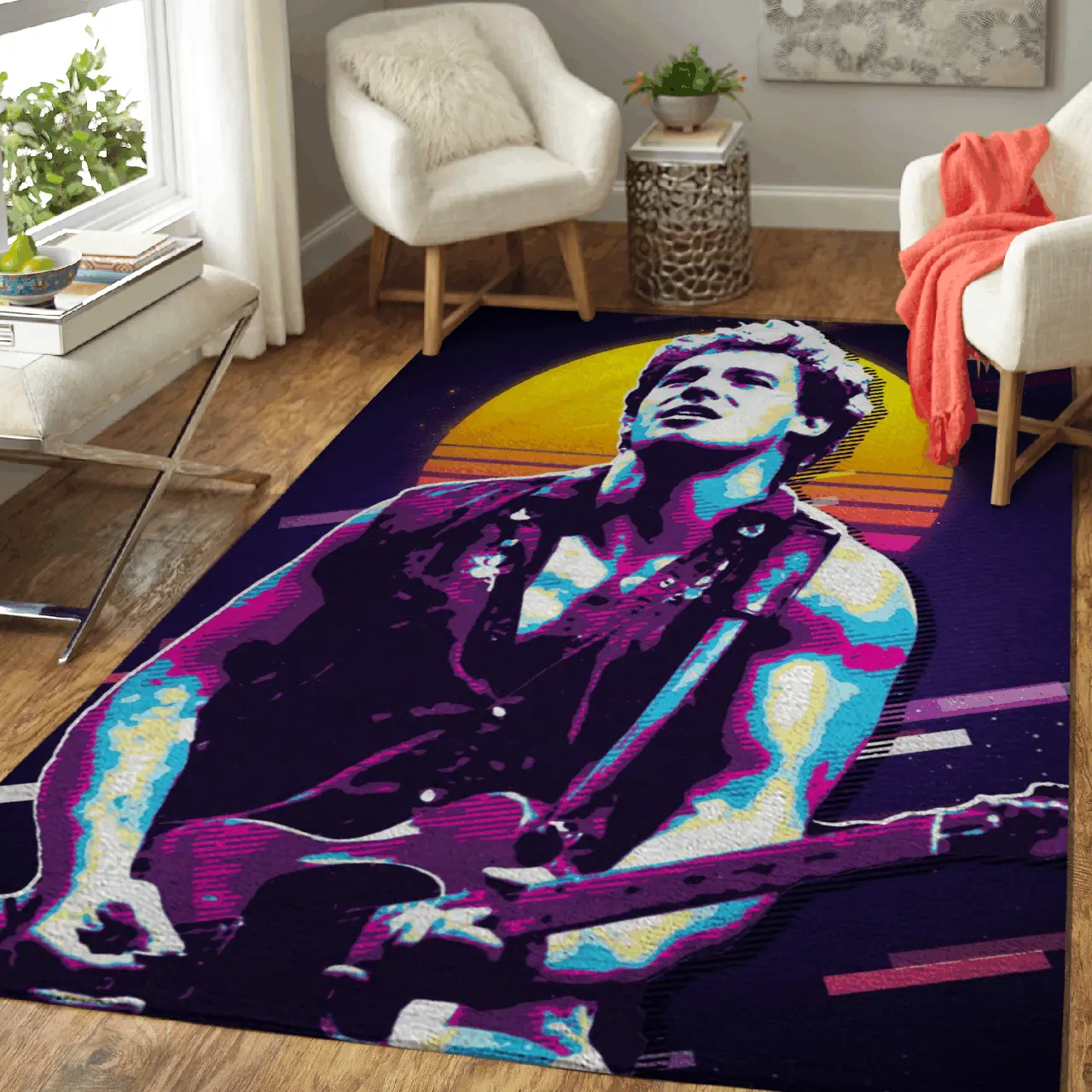 Bruce Springsteen Singer And Musician Art For Fans Area Rug Area Rug Living Room Carpet Rug Regtangle Carpet Floor Decor Home Decor