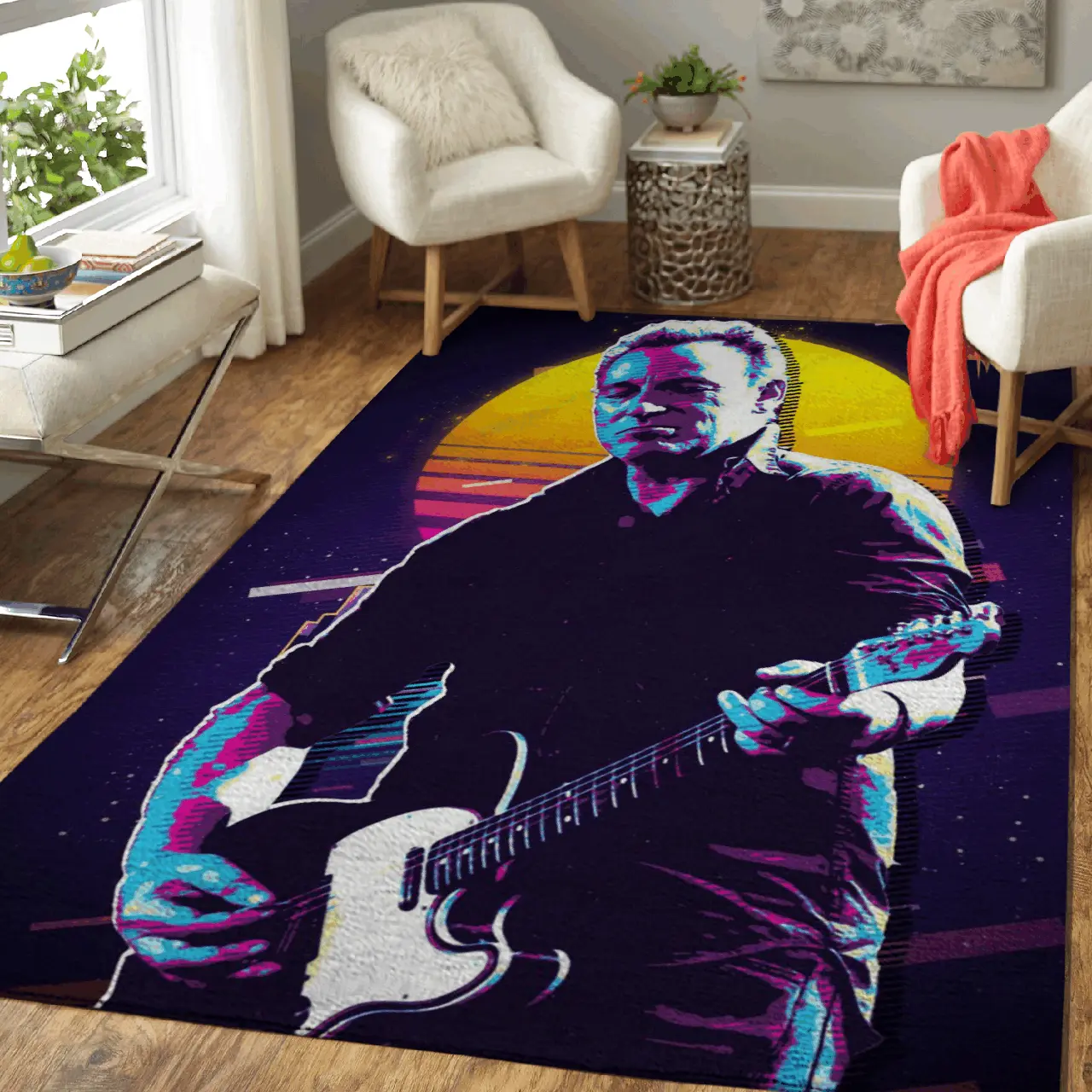 Bruce Springsteen The Boss Art For Fans Area Rug Area Rug Living Room Carpet Rug Regtangle Carpet Floor Decor Home Decor
