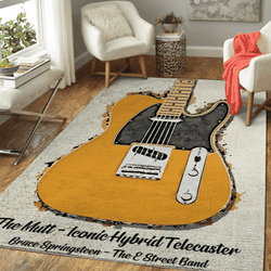 Bruce Springsteen The Mutt Iconic Hybrid Telecaster Art Area Rug Area Rug Living Room Carpet Rug Regtangle Carpet Floor Decor Home Decor