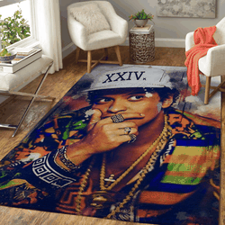 Bruno Mars Singer And Songwriter Art Area Rug Area Rug Living Room Carpet Rug Regtangle Carpet Floor Decor Home Decor