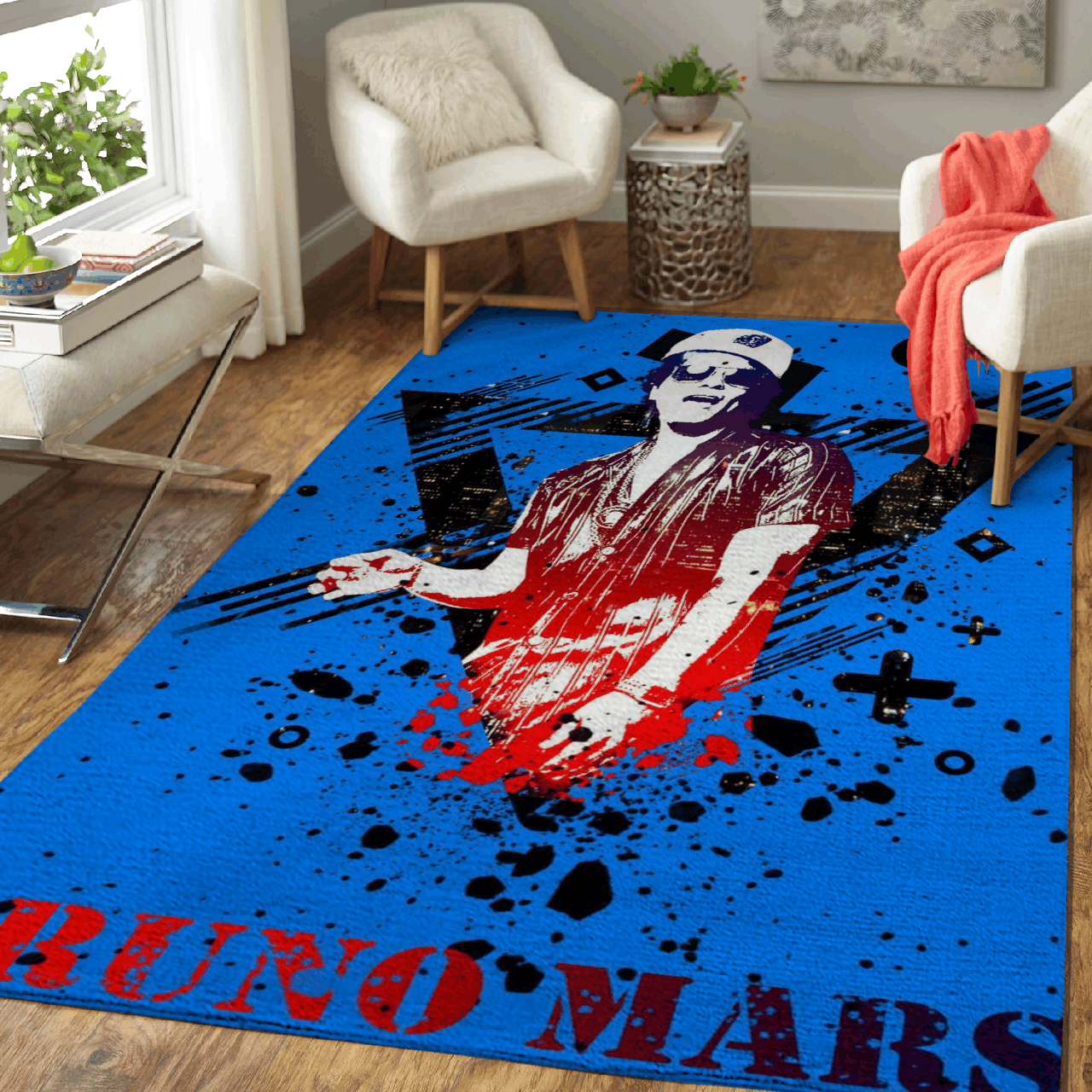 Bruno Mars Singer And Songwriter Pop Art For Fans Area Rug Area Rug Living Room Carpet Rug Regtangle Carpet Floor Decor Home Decor