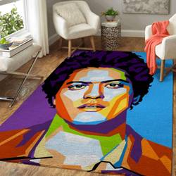 Bruno Mars Singer Peter Gene Hernandez Pop Art Area Rug Living Room Rug Home Decor