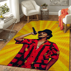 Bruno Mars Songs American Singer Pop Art For Fans Area Rug Area Rug Living Room Carpet Rug Regtangle Carpet Floor Decor Home Decor