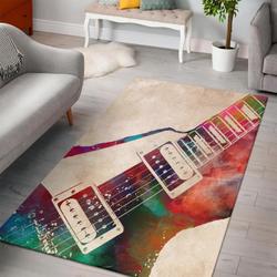 Music Instrument Guitar Art Rug Area Rectangle Rug Living Room Home Decor