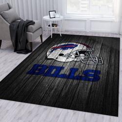Buffalo Bills Wooden Style Nfl Logo Area Rug For Gift Living Room Rug Home Us Decor
