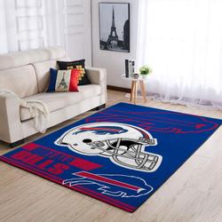 Buffalo Bills Nfl Team Logo Helmet Rectangle Area Rug Living Room Carpet