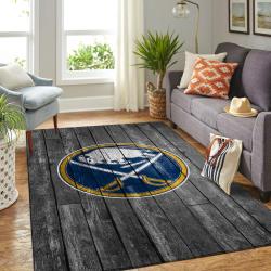 Buffalo Sabres Nhl Grey Area Rugs Wooden Style Living Room Rug Regtangle Carpet