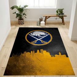 NHL Buffalo Sabres Skyline Nfl Team Logo Rug Bedroom Rug Us Gift Decor Buf