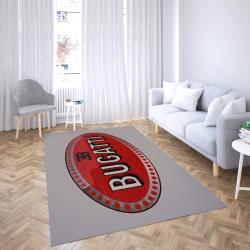 Bugatti Logo Area Rug Red Ellipse Design Living Room Carpet Rug Regtangle Carpet Floor Decor Home Decor