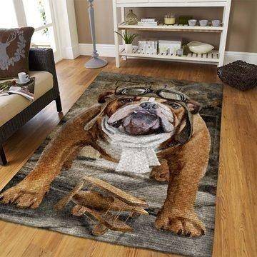 Bull Dog Wearing Glassses Area Rug Ofd 190909 Area Rug Living Room Carpet Rug Regtangle Carpet Floor Decor Home Decor