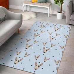 Bull Terrier Heart Pattern Print Area Rug Living Room Rug Home Decor