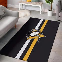 Pittsburgh Penguins Nhl Ice Hockey Team Logo Carpet Rug Living Room 20030446