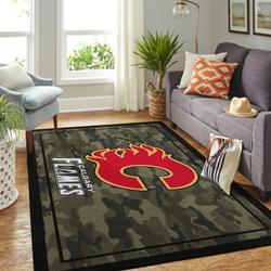 Calgary Flames Area Rugs Nhl Hockey Living Room Carpet Home Decor 20030467