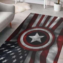 Captain America Marvel Comics American Flag Rug Living Room Rug Home Decor