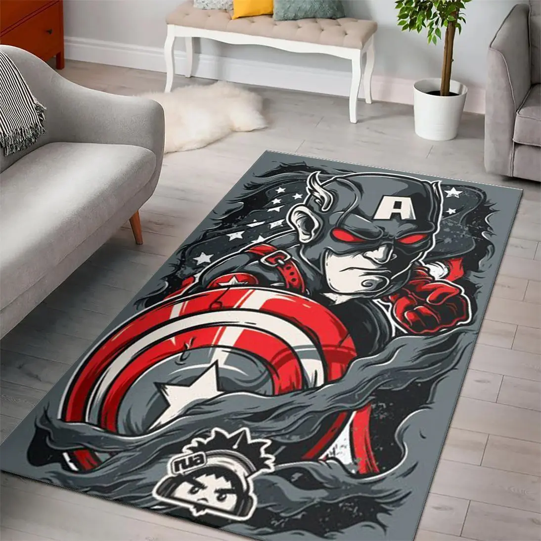 Captain America Marvel Movies Area Rugs Living Room Carpet Rug Regtangle