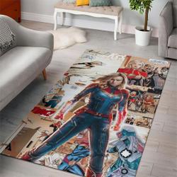 Captain Marvel Movies Area Rugs Living Room Carpet Rug Regtangle Carpet Floor Decor Home Decor