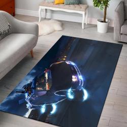 Car Fantasy Art Futuristic Delorean Back To The Rug Living Room Rug Home Decor