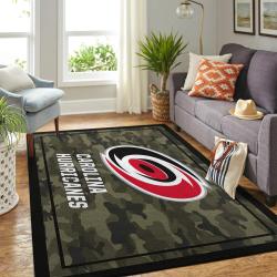 Carolina Hurricanes Nhl Area Rugs Camo Style Living Room Regtangle Carpet