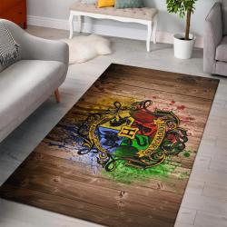 Harry Potter Hogwarts Wooden Style Area Rug Living Room Home Decor