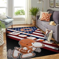 NFL Chicago Bears American Flag Snoopy Style Area Rug Living Room Rug