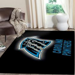 NFL Carolina Panthers Team Logo Living Room Area Rug Home Decor V3339