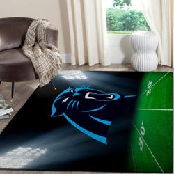 NFL Carolina Panthers Team Logo Living Room Area Rug Home Decor V3342