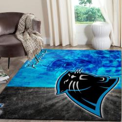 NFL Carolina Panthers Team Logo Living Room Area Rug Home Decor V3343