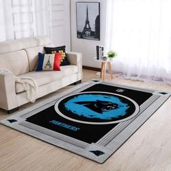 NFL Carolina Panthers Team Logo Living Room Area Rug Home Decor 1