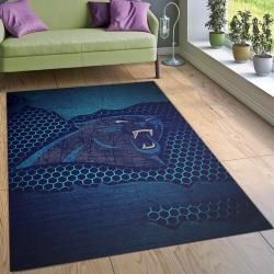 NFL Carolina Panthers Team Logo Living Room Area Rug Home Decor