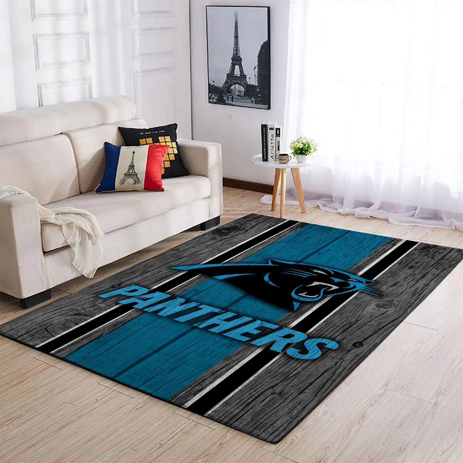 Carolina Panthers Nfl Area Rugs Wooden Style Living Room Carpet Home Rug