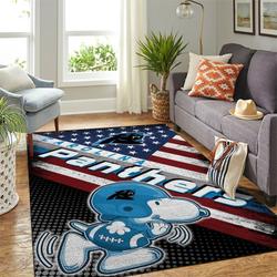 Carolina Panthers Nfl Area Rugs American Flag & Snoopy Living Room Carpet