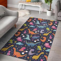 Cartoon Dino Dinosaur Pattern Print Area Rug Living Room Rug Home Decor