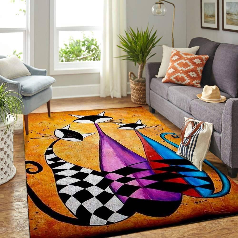 Cat Family Cat Lover Area Rug Ccf190827 Ofd Area Rug Living Room Carpet Rug Regtangle Carpet Floor Decor Home Decor
